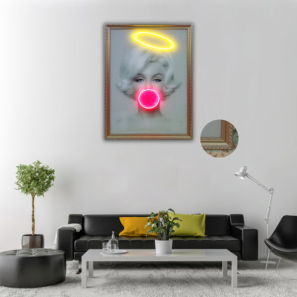 Marilyn Monroe With Angel Halo Neon Sign